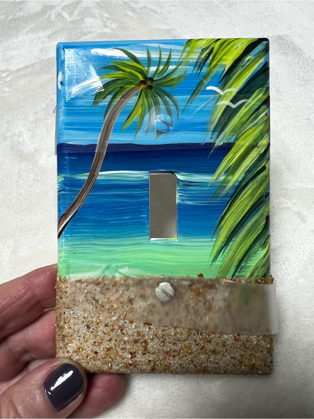 Hand-Painted Tropical Beach Light Switch Cover